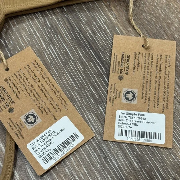 NWT, The Simple Folk, The Fleece Pixie Hat- Camel, size 4-7 years - Picture 7 of 10